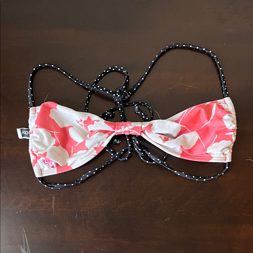 Roxy Pink and White Floral Bikini Top